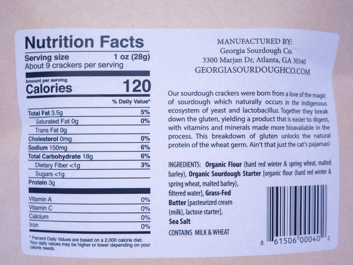 Georgia Sourdough Co. - Sea Salt Crackers: 6 oz.