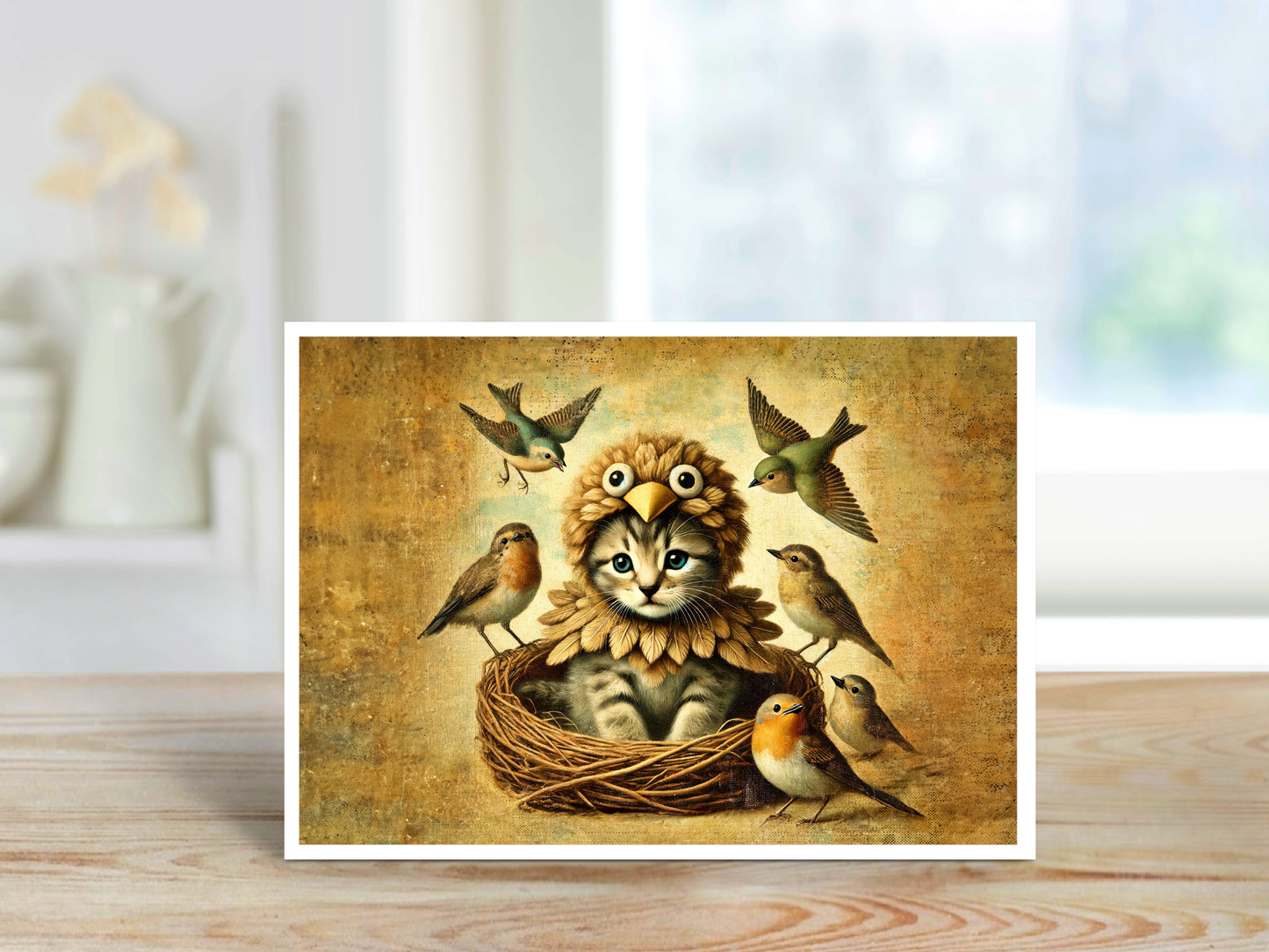 Salty Alyce - Feathered Feline: The Purrfect Impost Blank Card LL2