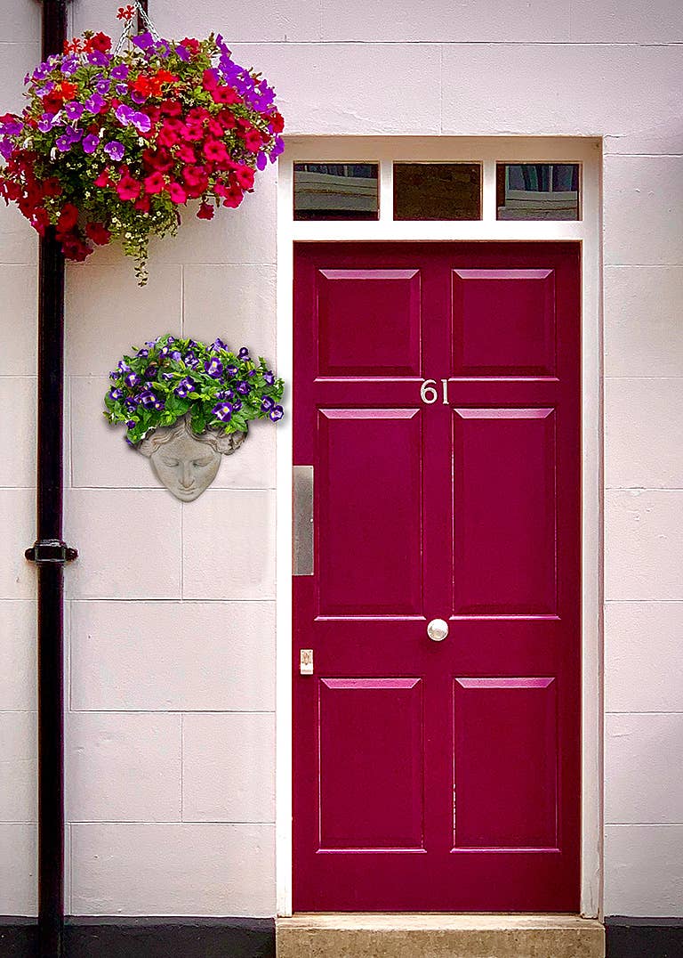 Abbott - Woman Face Wall Planter-8"H