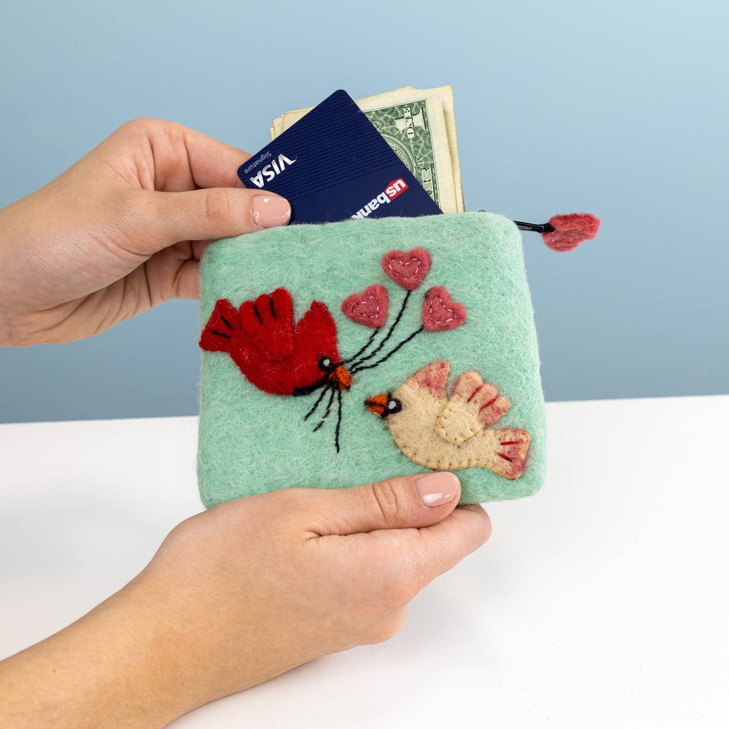 dZi Handmade - Love Cardinals Coinpurse