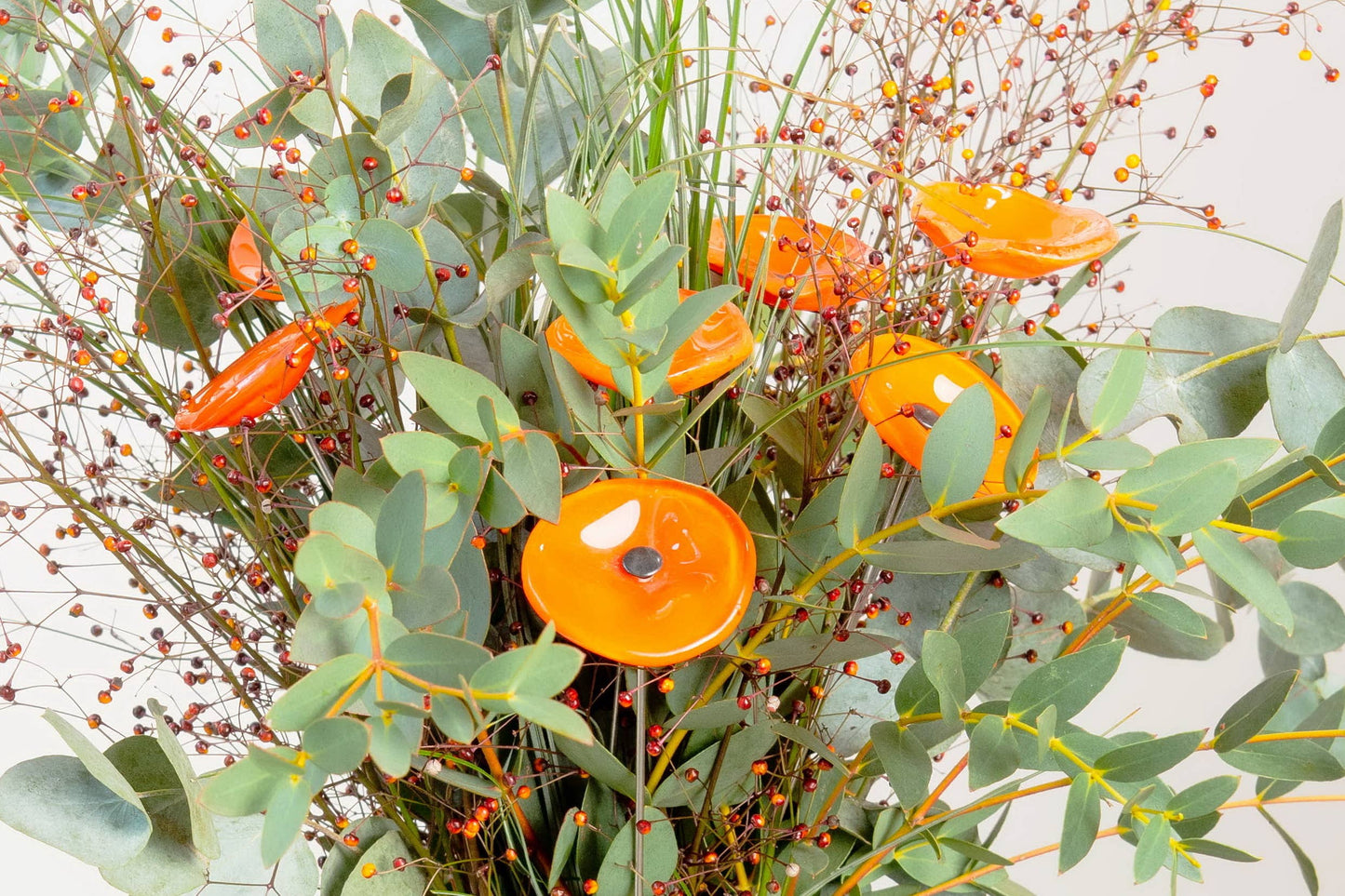 CARNEOL GLASS - Small Glass Flower For Outside In Orange