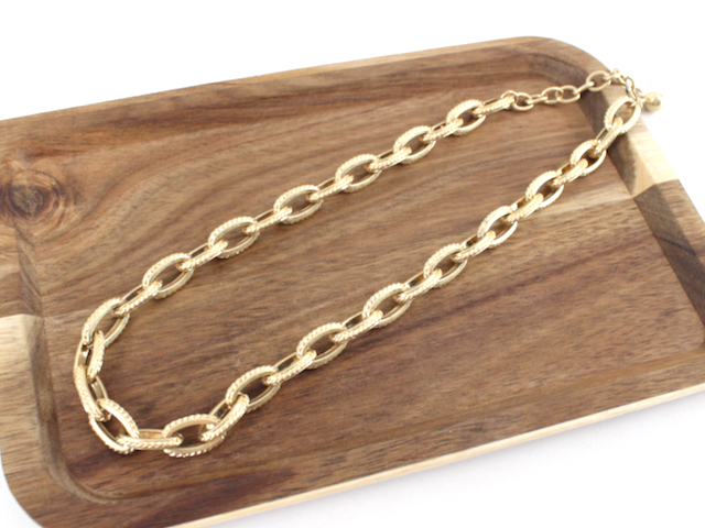 Pretty Persuasions - N23253 Textured Link Chain Necklace: 02 SL