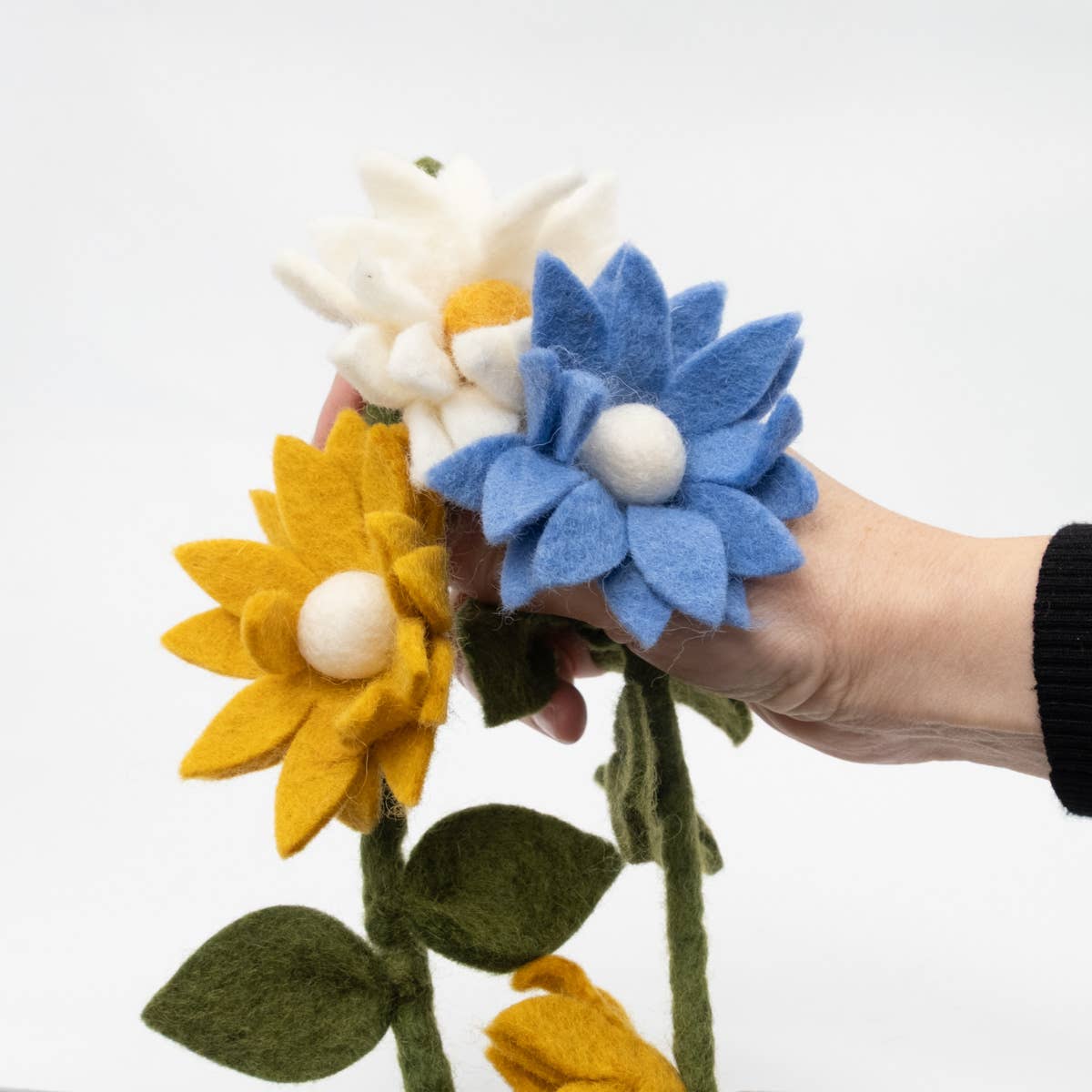 The Winding Road - Garland - Flowers - Blue, White and Yellow - Wall Decor