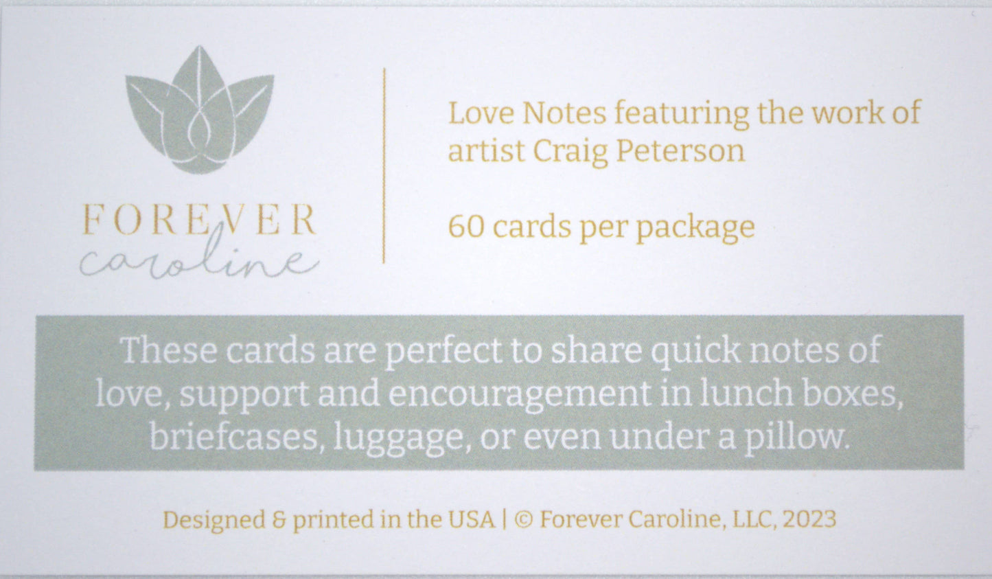 Forever Caroline LLC - Bear & Butterfly Tiny Cards | Pack of 60 "Love Notes"