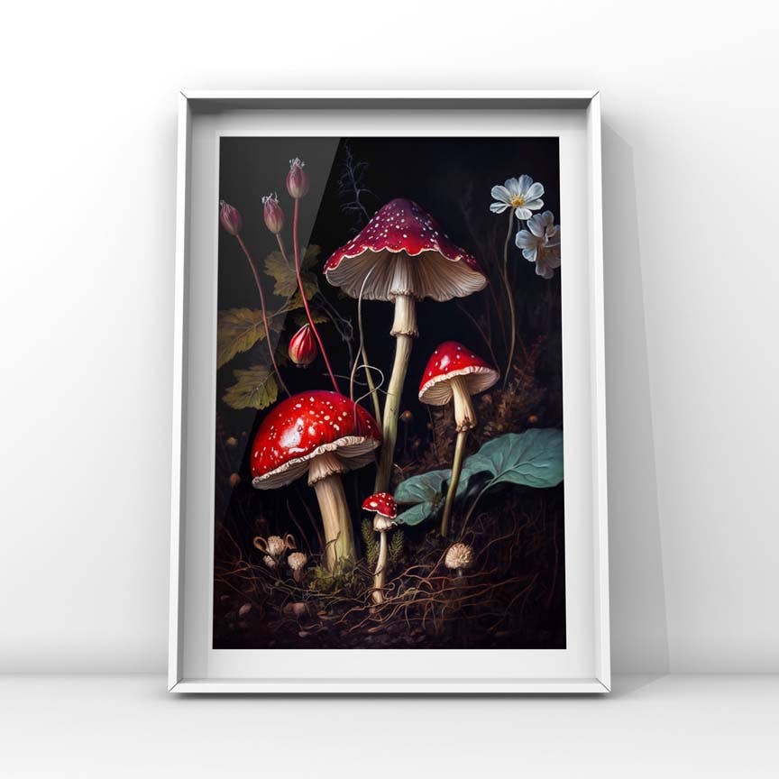 Salty Alyce - Vintage Red Mushroom Wall Art RD665