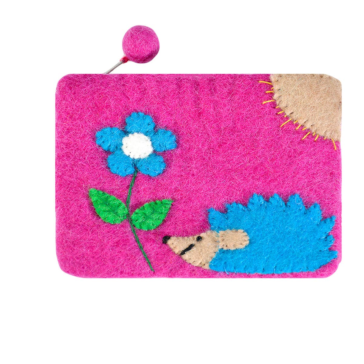 BNB Crafts Inc. - Hedgehog and Flower Coin Purse: Blue