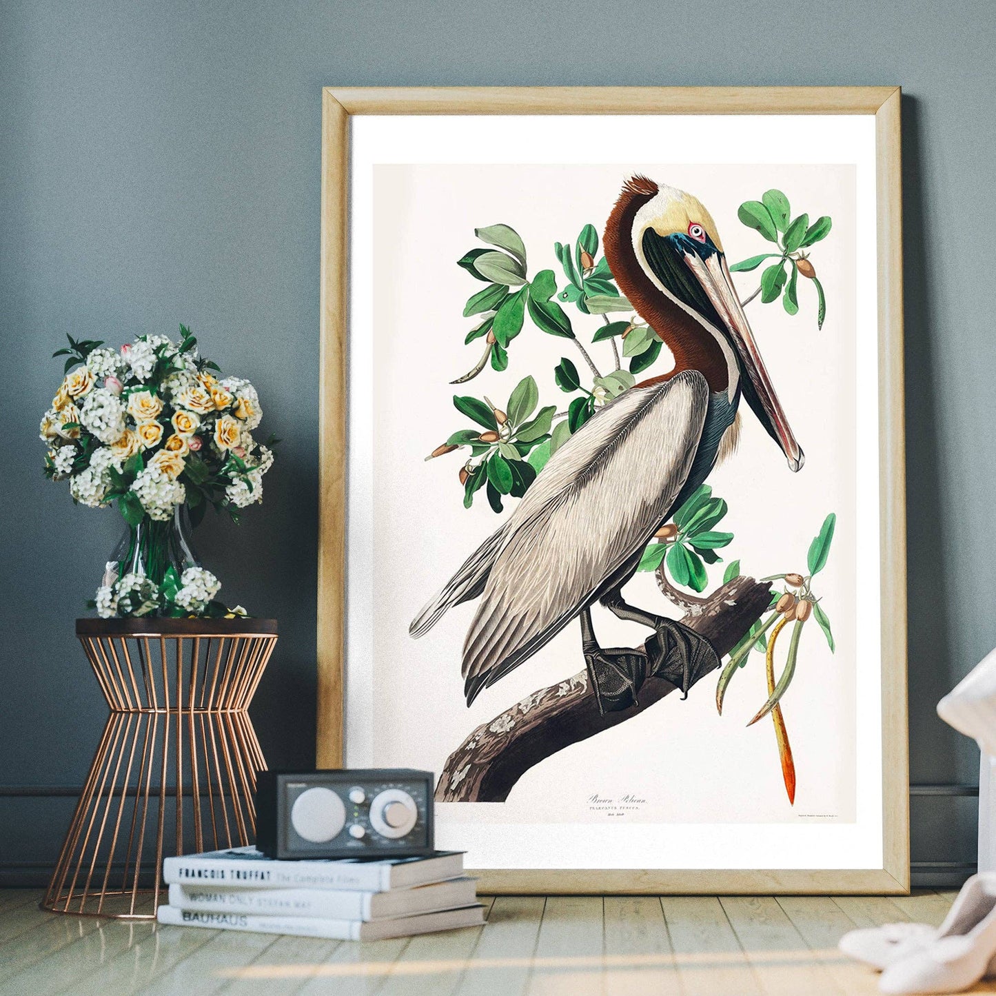 Ink & Drop - Brown Peilcan vintage print: 11 ¾ x 15 ¾ in | 30x40 cm / Matte