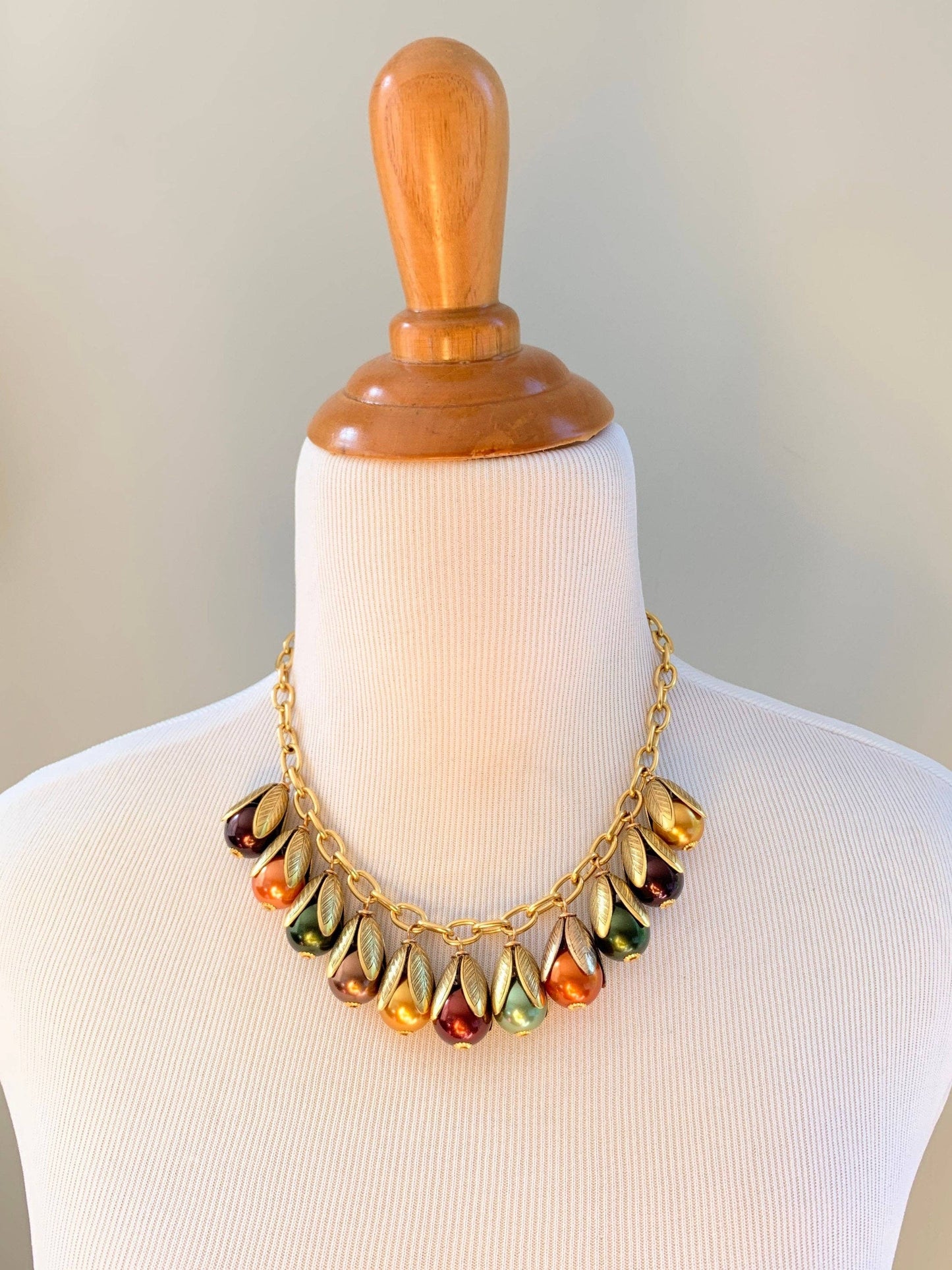 Lenora Dame - Cornucopia Fall Bead Cap Necklace