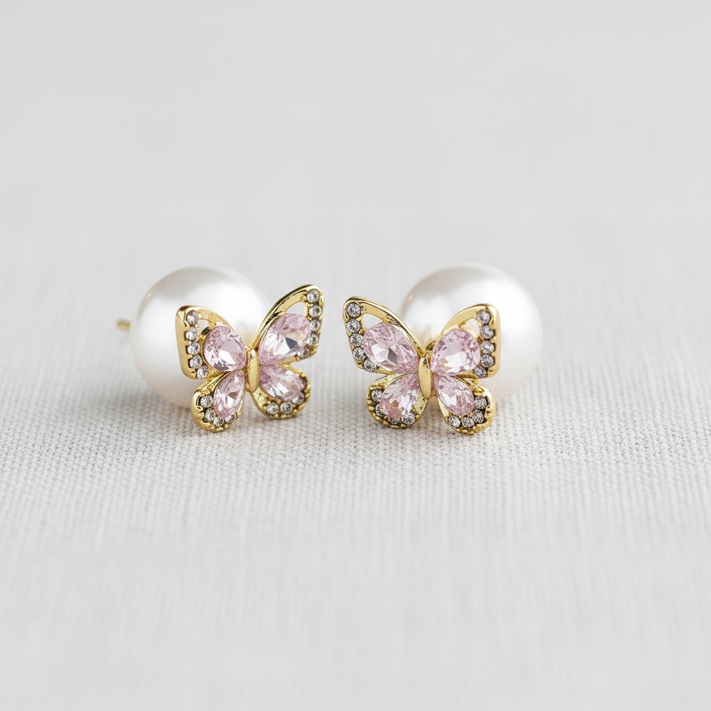 camilla dovey - Butterfly Pearl Stud Earrings