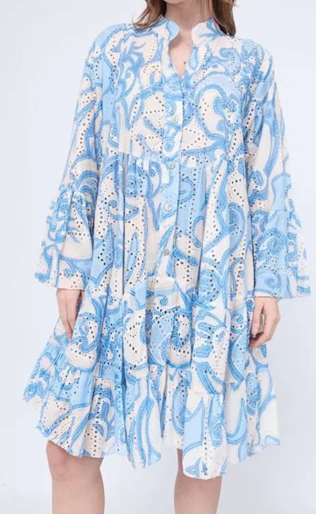 LOOWIE - 9802EMB Cotton Baby Blue English Eyelet Dress Cover Up LOOWI