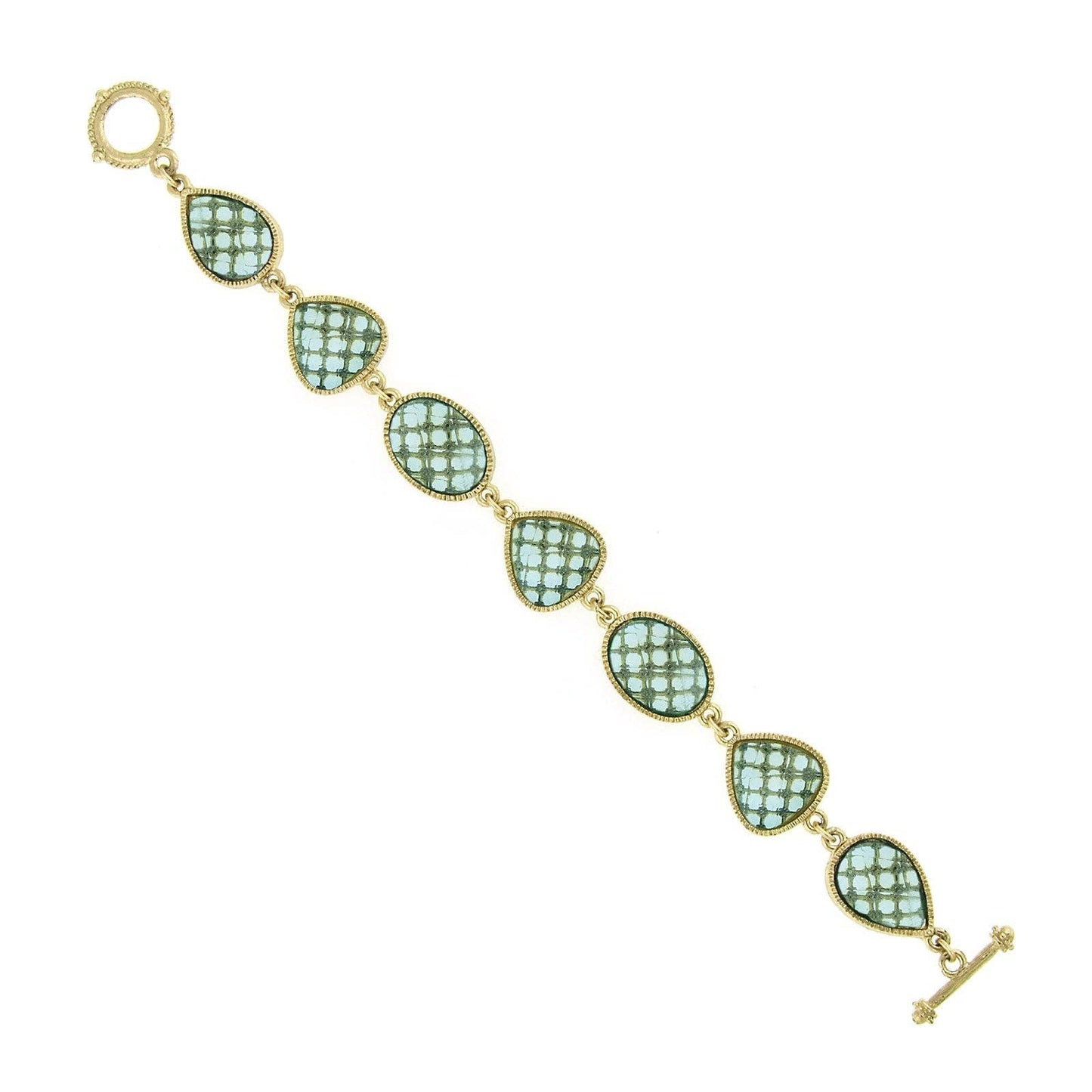 1928 Jewelry - 1928 Jewelry Light Aqua Blue Faceted Toggle Bracelet