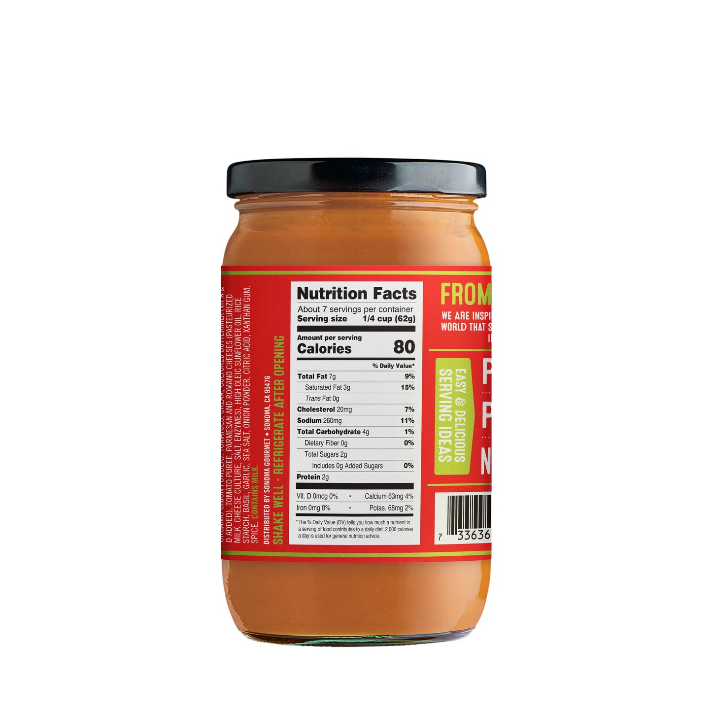 Sonoma Gourmet - Tomato Basil Alfredo Pasta Sauce: 15.5 oz