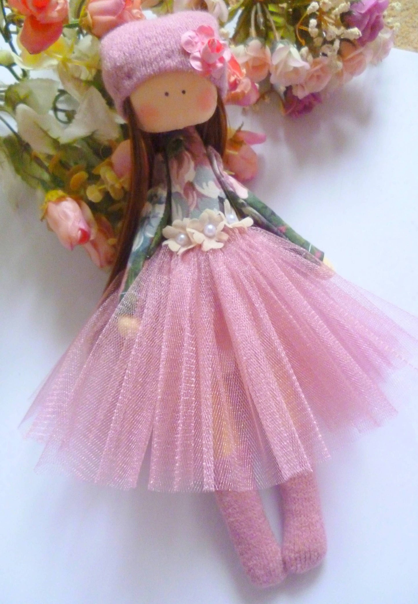 ChernikovaNataliya - Cute Baby Girl Nursery Decor, Fabric Doll with Hair