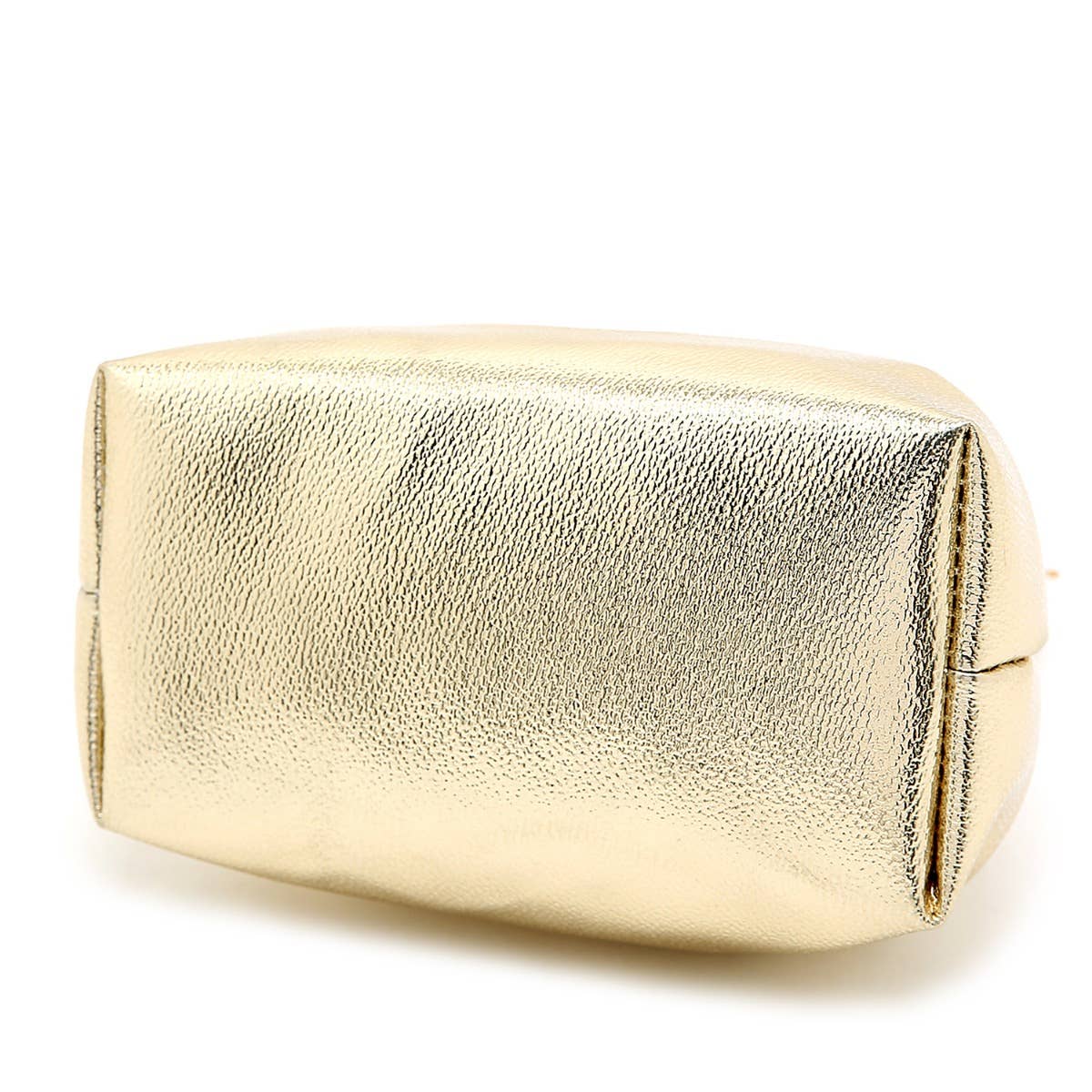 PEACH ACCESSORIES - A0518 Sophisticated Metallic Bucket Handbag with Chain: Silver