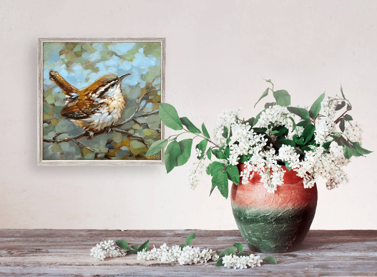 GreenBox Art - Wren Looking For Signs Mini Framed Canvas