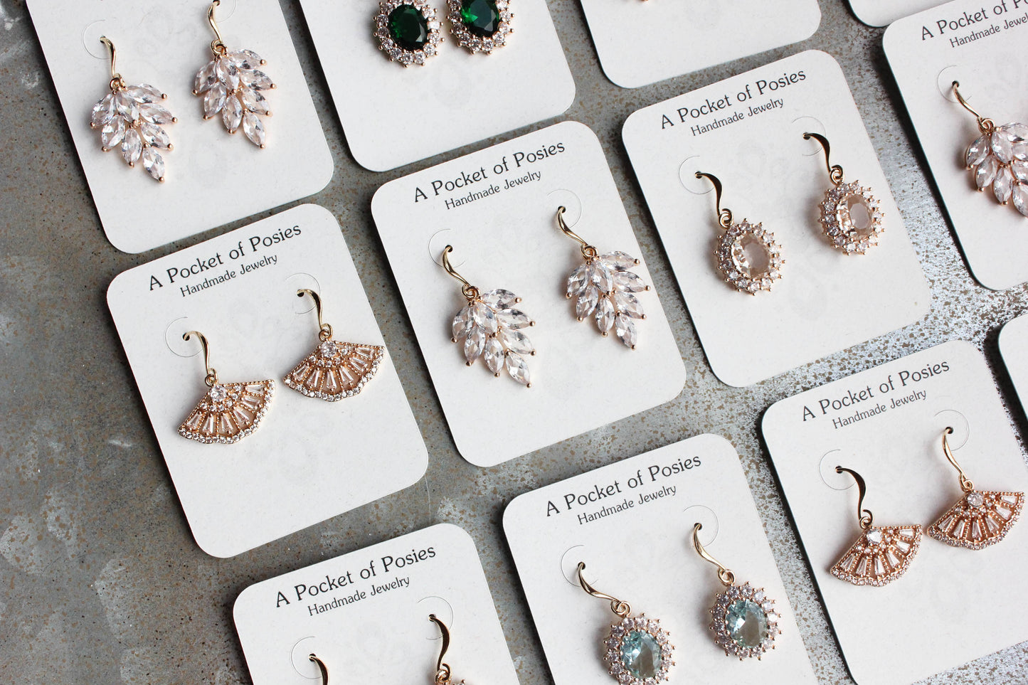 A Pocket of Posies - Sparkling Clear Glass Earrings
