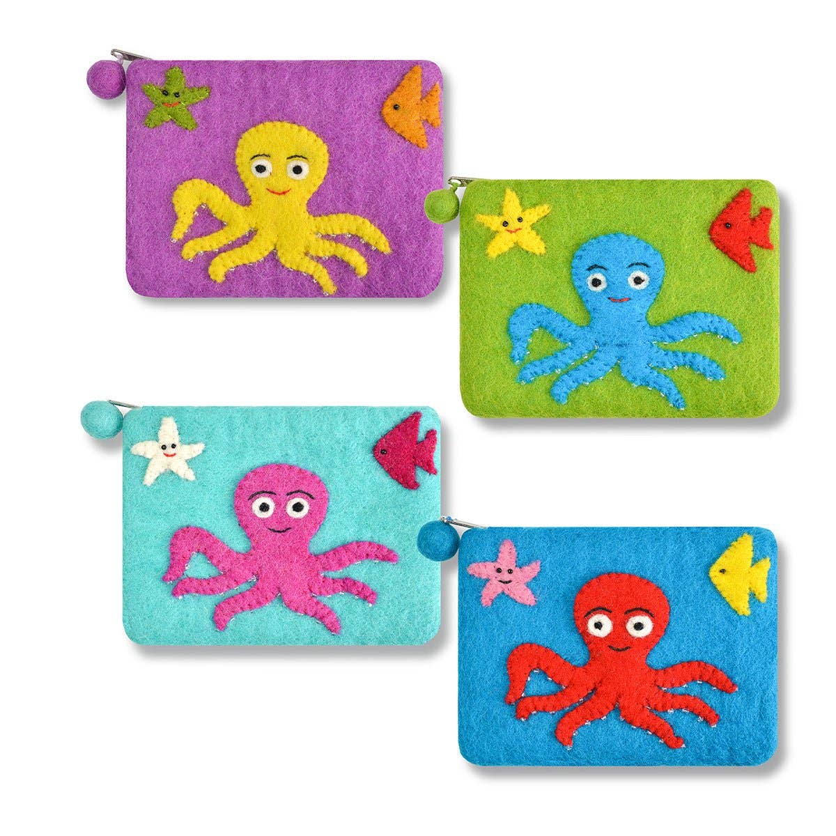 BNB Crafts Inc. - Octopus Design Coin Purse: Green