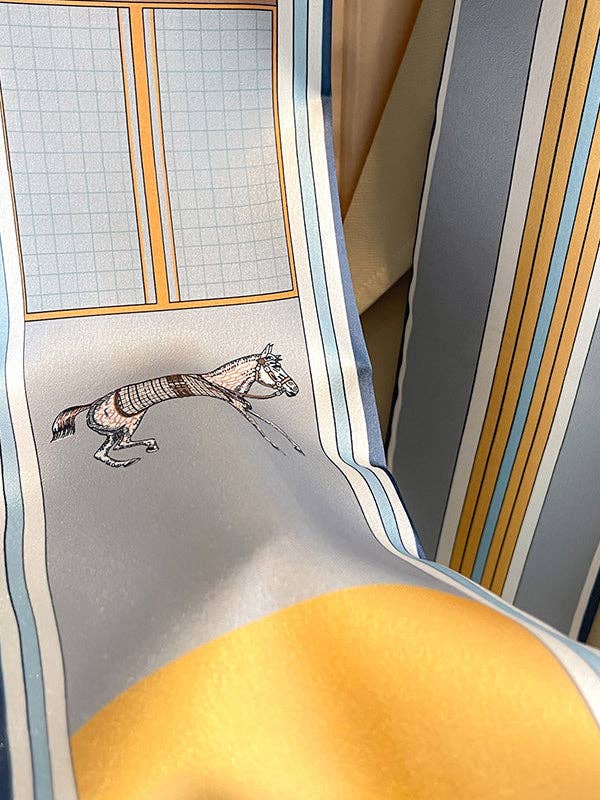 UZ Wholesale Store - Animal Printed Striped Scarf: BLUE / One_size