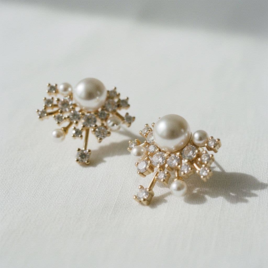 Ellemadera - Vintage Starry Gemstone Drop Earrings