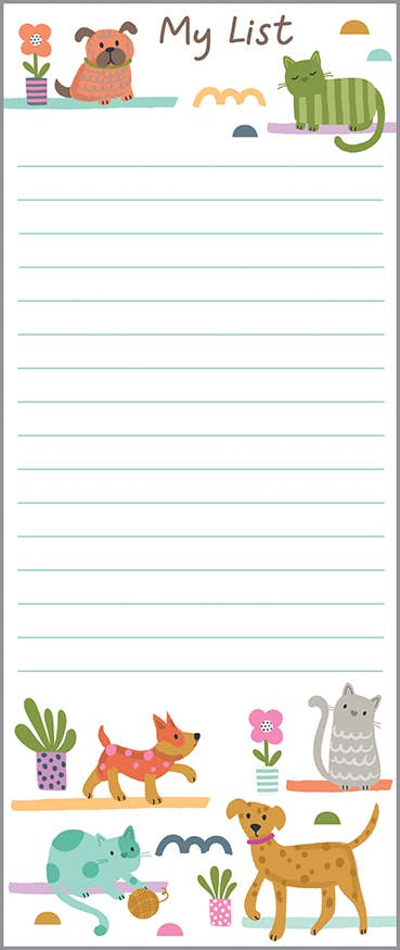 GINA B DESIGNS - List Pad - Cats and Dogs