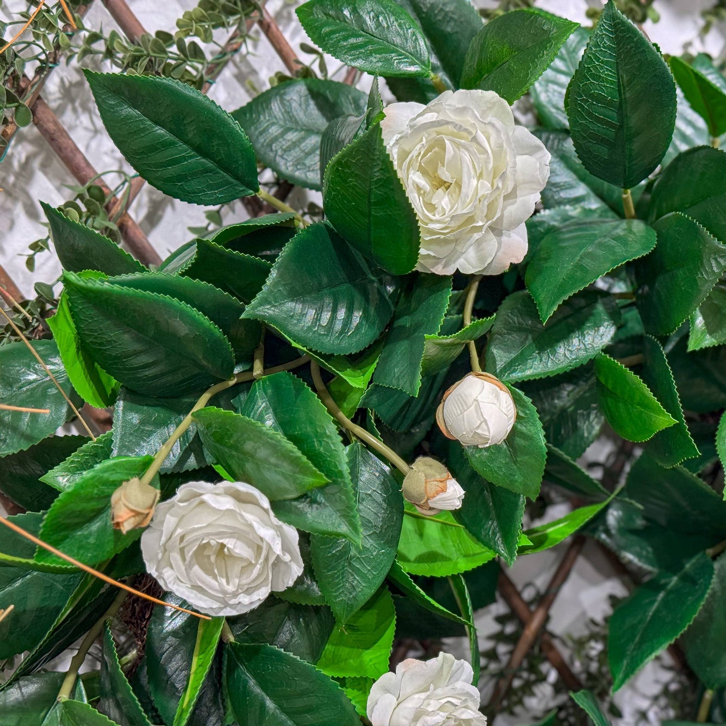 Mills Floral Company - Camelia Flower Wreath - White - 26 Inch