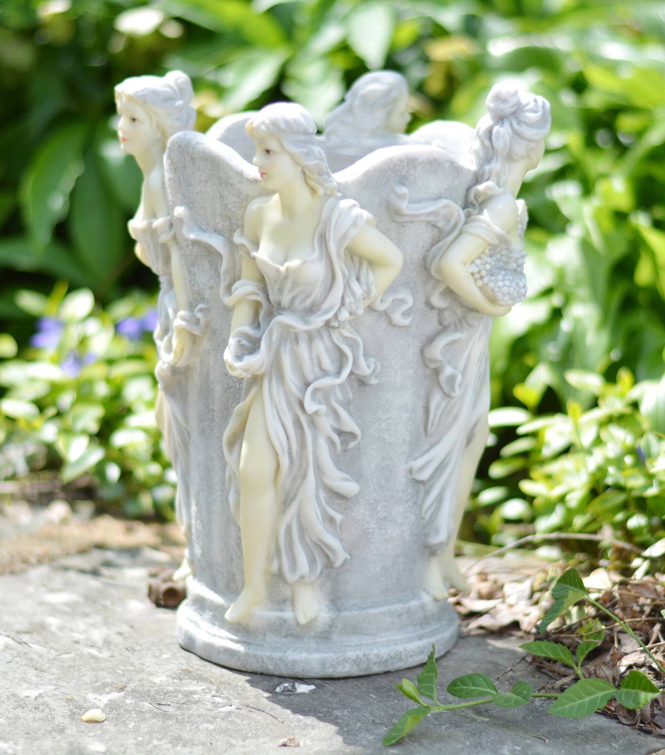 AA Importing - Four Season Themed Lady Vase, Gray