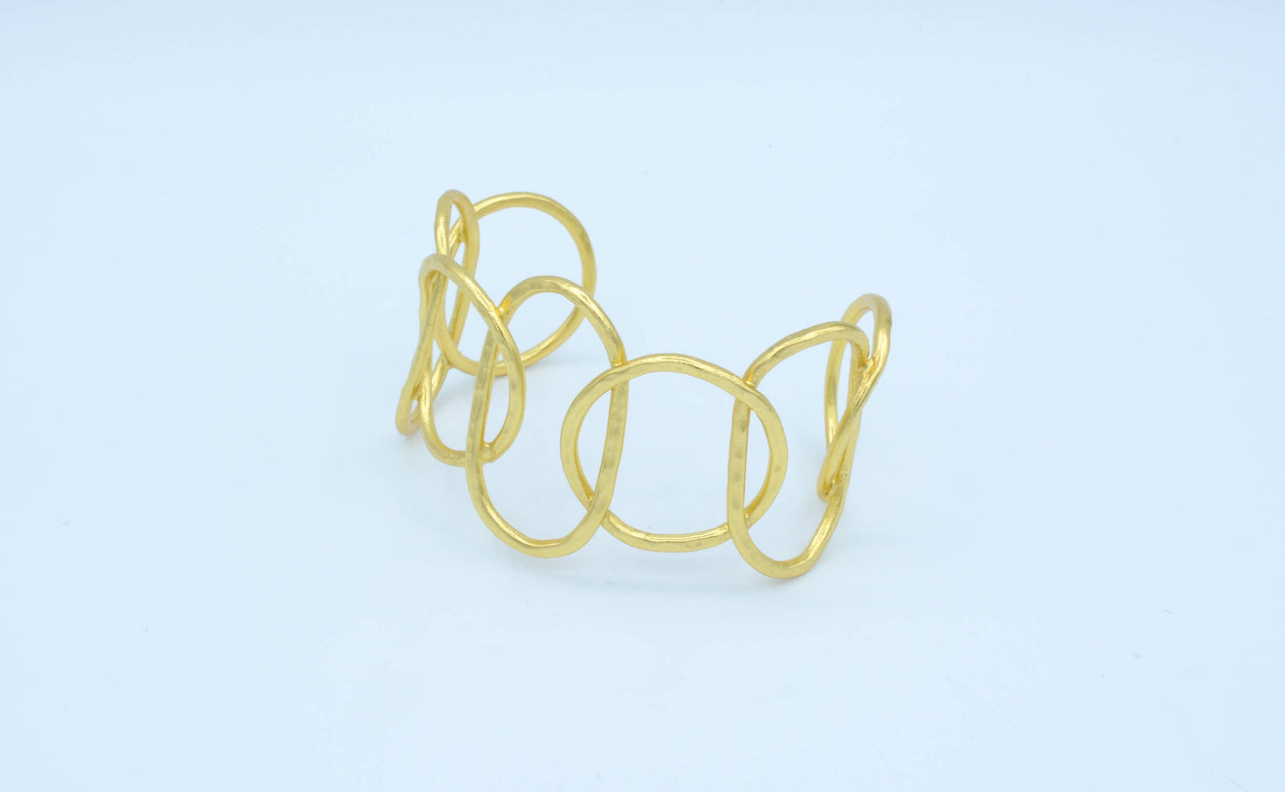 AJS Design Studio - Handmade gold plated hammered cuff