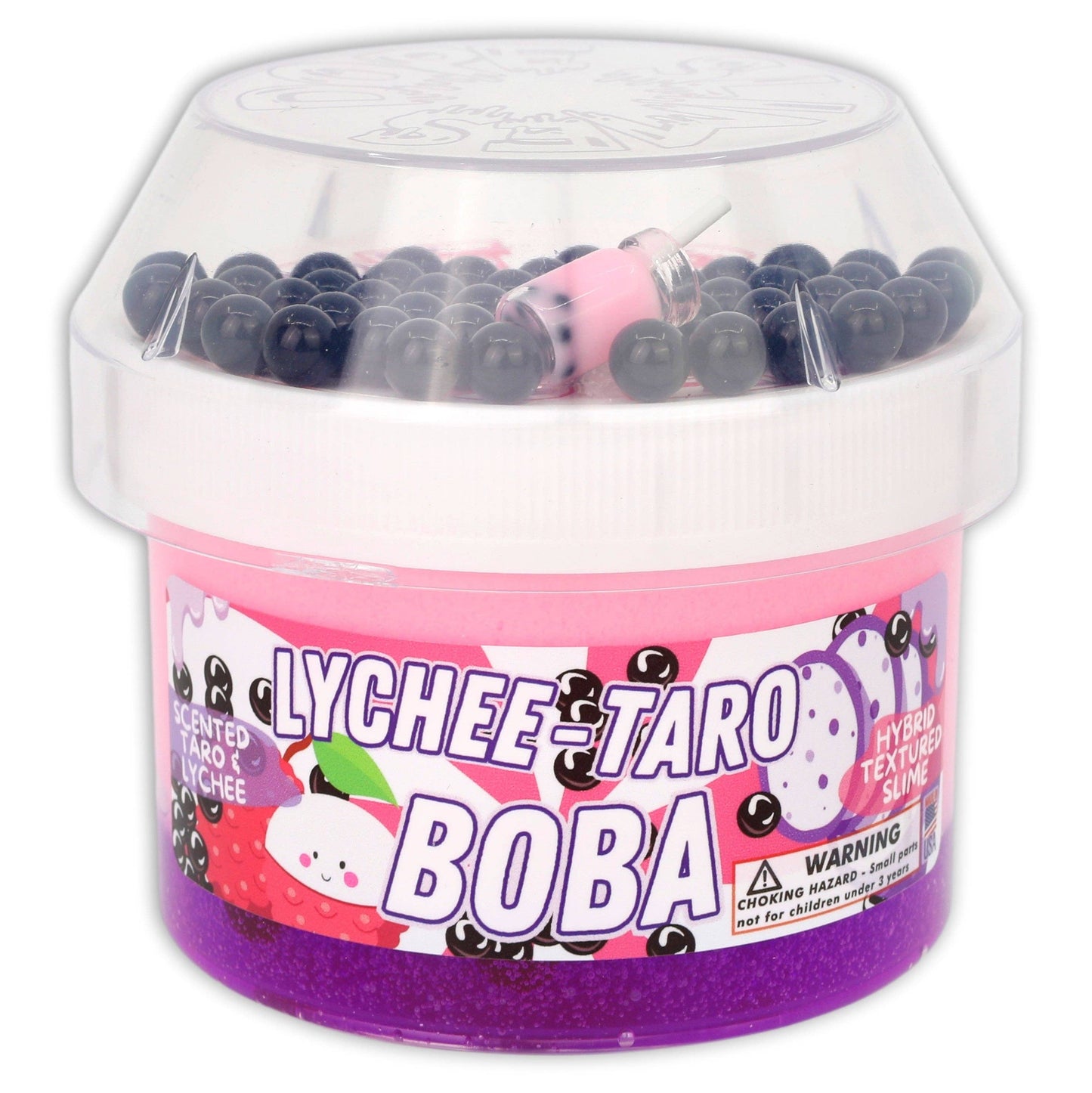 Dope Slimes - Lychee Taro Boba - Hybrid Textured Slime