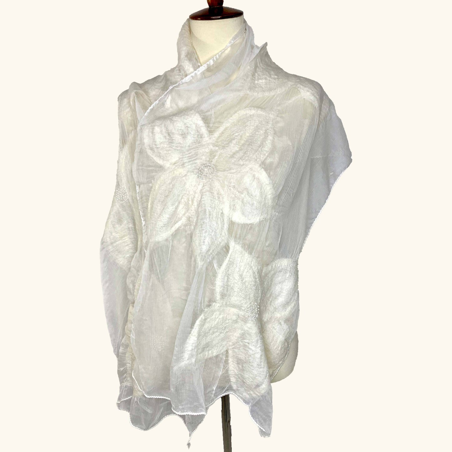 Spring Flower - White Scarf