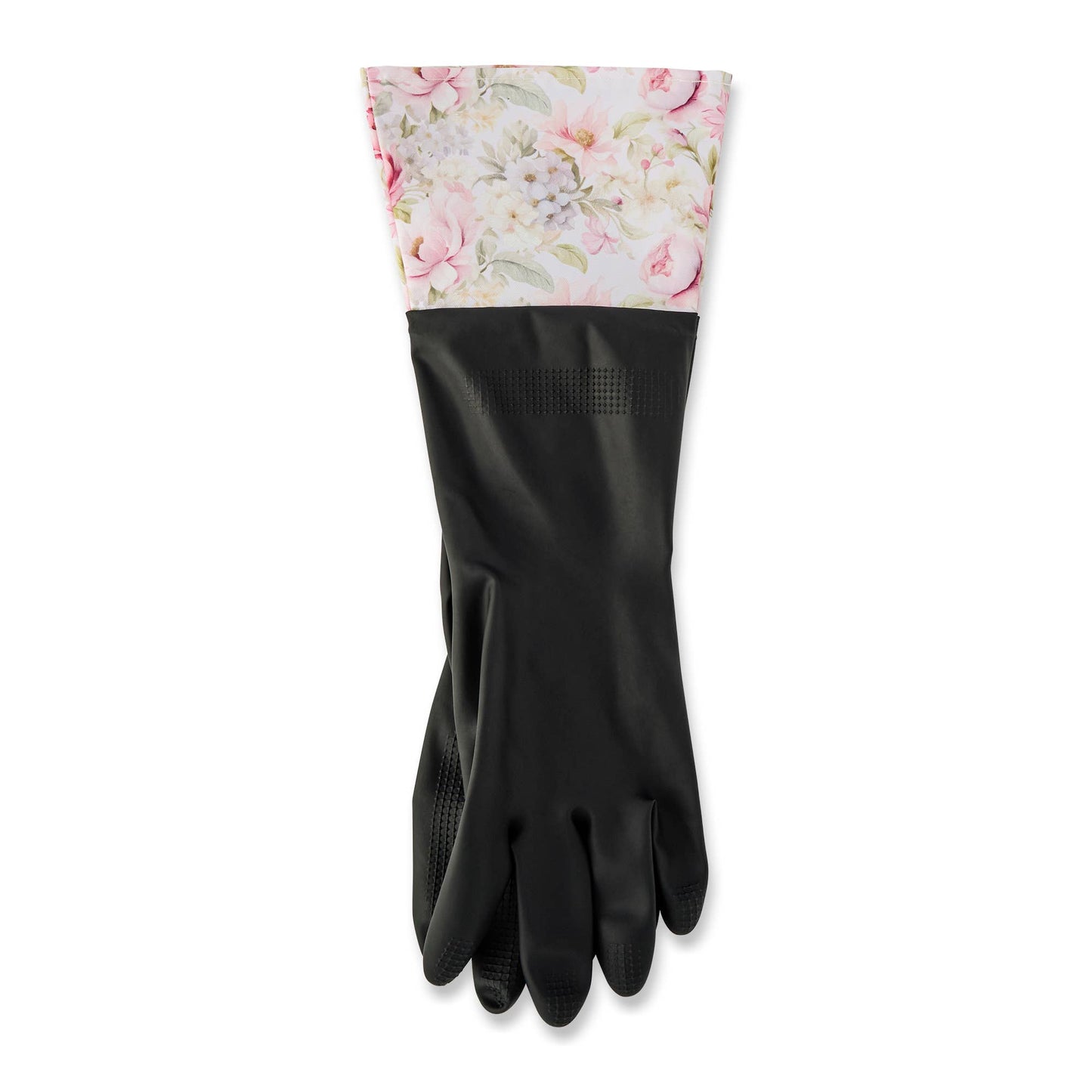 Core Home - 1 Pair Fashion Latex Dish Gloves - Black/Botanical
