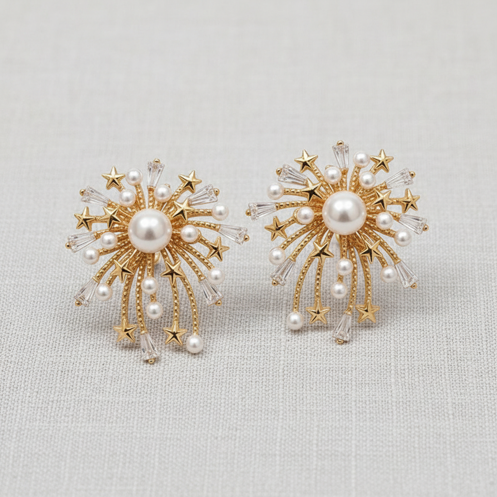 camilla dovey - Vintage Pearl Firework Earrings