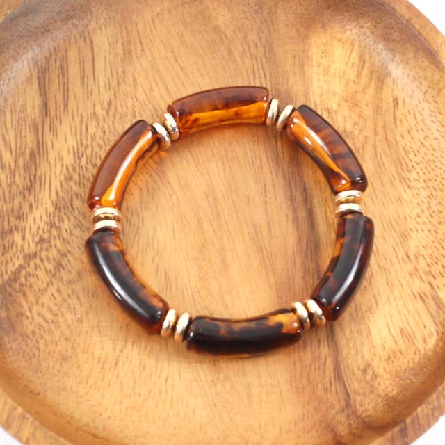 Pretty Persuasions - B22022 Tube Bead Stretch Bracelet: 02 Blue