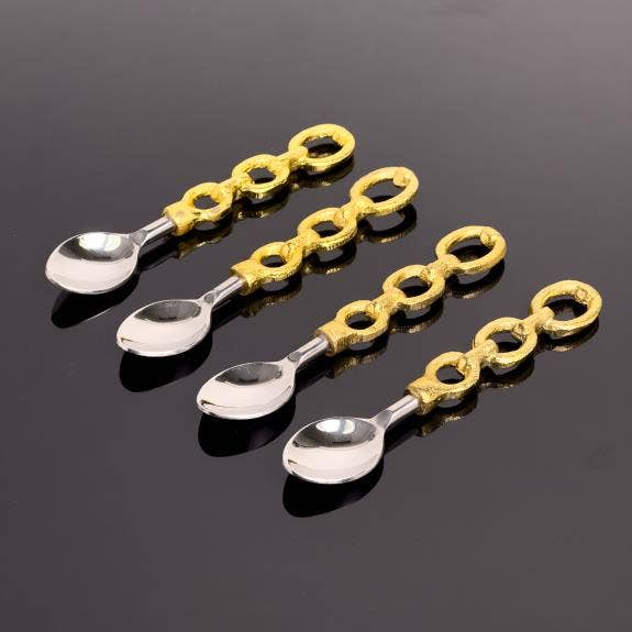 India Handicrafts Inc - Gold SS Chain Spoon S/4