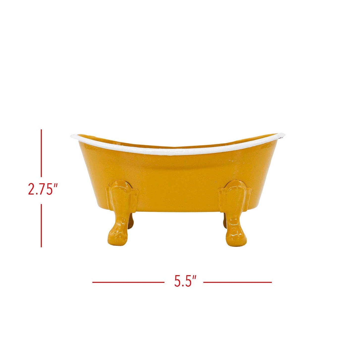 Foreside Home & Garden - Mustard Enamel Bathtub Metal Soap Dish