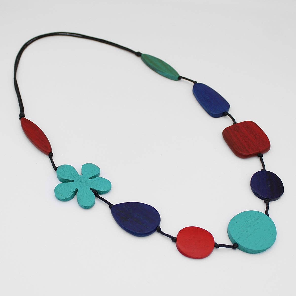 Sylca Designs - Multi Color Blossom Wood Necklace