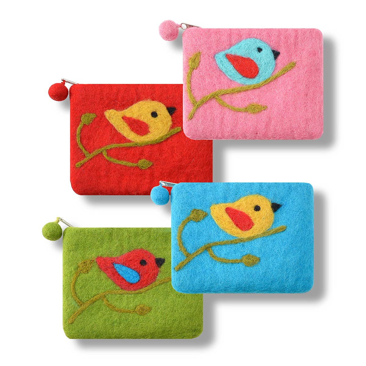 BNB Crafts Inc. - One Bird Design Coin Purse: Red