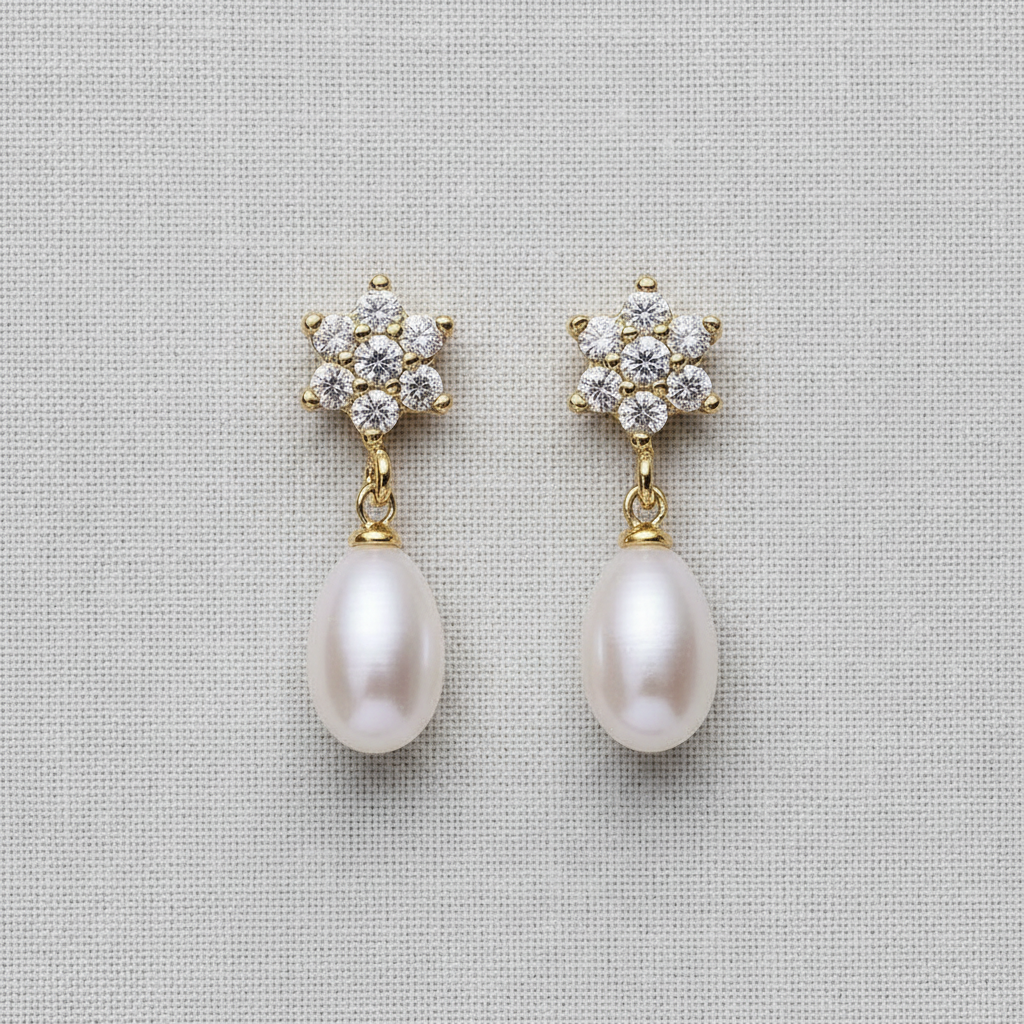 camilla dovey - Snowflake Freshwater Pearl Stud Earrings