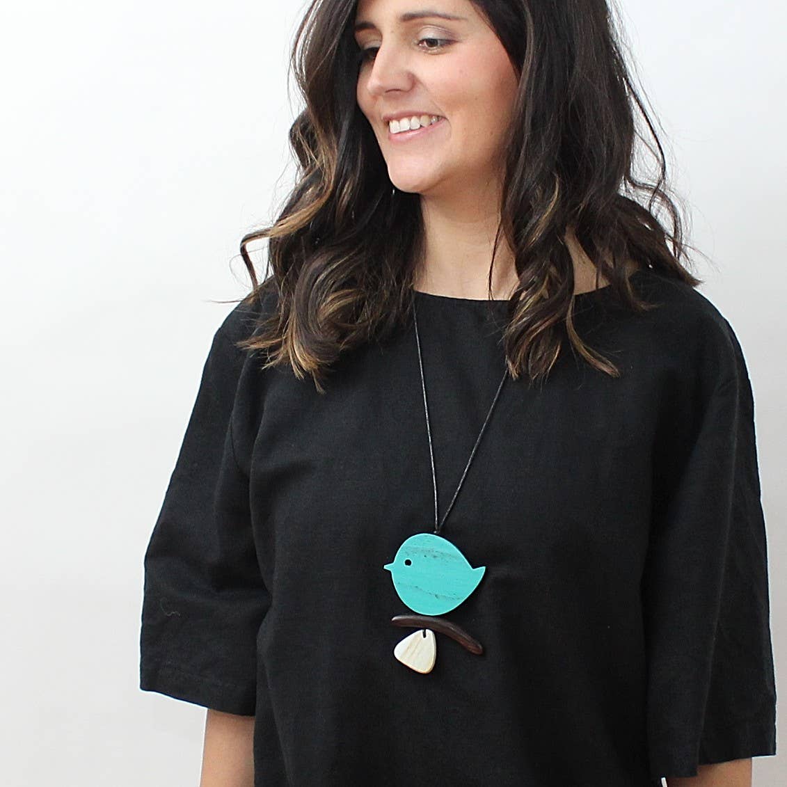 Sylca Designs - Turquoise Robin On A Branch Necklace