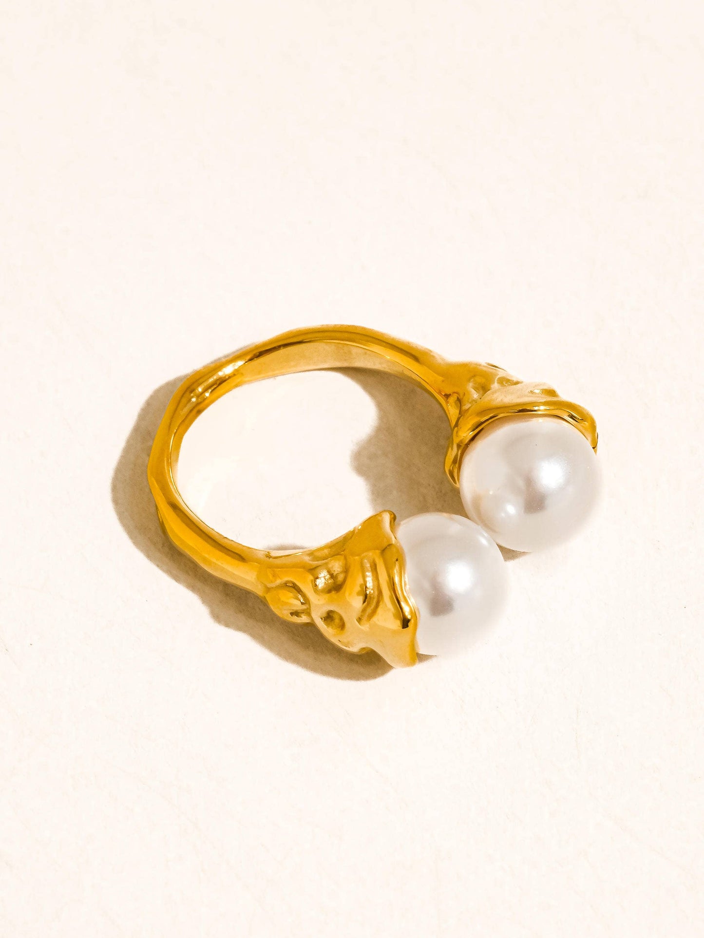 Flânerie by MAIQ - Eloura 18K Gold Non-Tarnish Pearl Ring: Yellow Gold