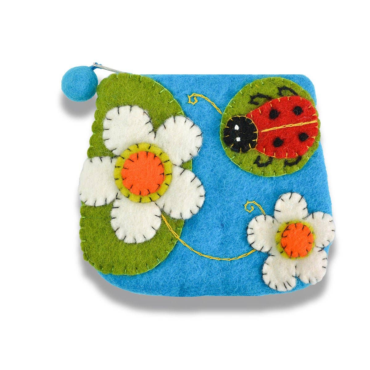 BNB Crafts Inc. - Lady Bug with Flower Coin Purse: Purple
