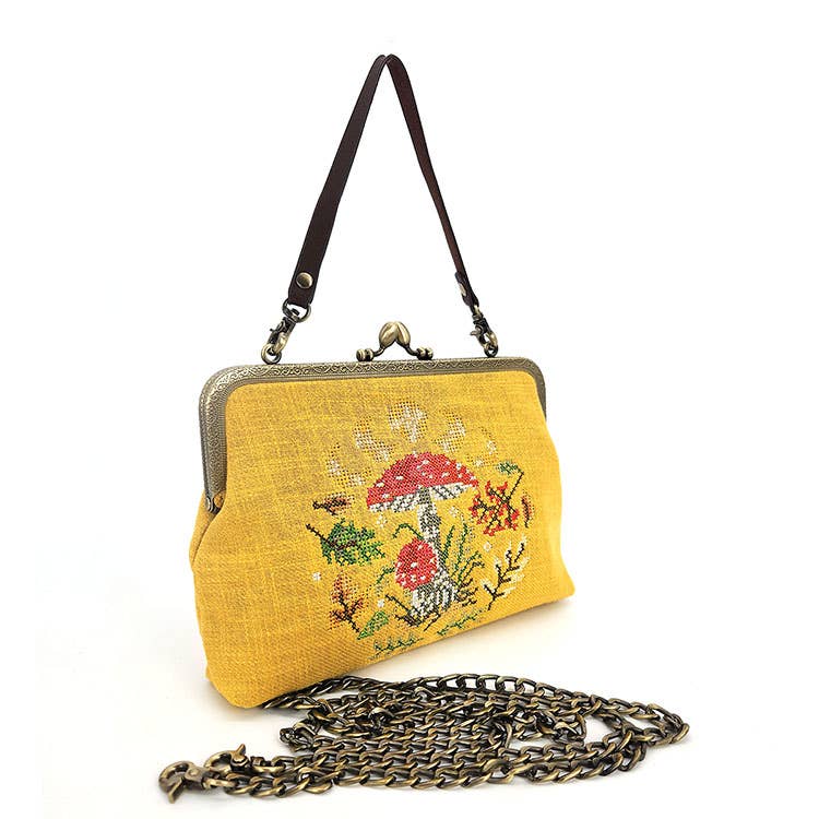 COMECO INC - Moon Phases Mushroom Kisslock Bag: Yellow