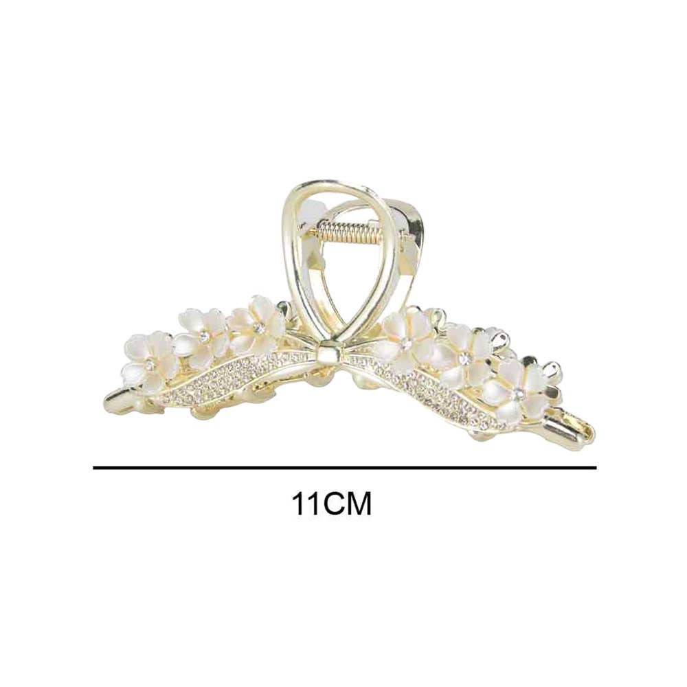 Sensibling Corp. - 12PCS - Rhinestone Pave Pearl Floral Hair Claw Clips