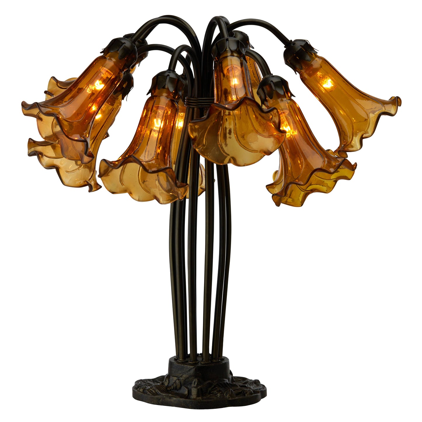 River of Goods - 21"H Lily 10 Light Amber Shade Table Lamp