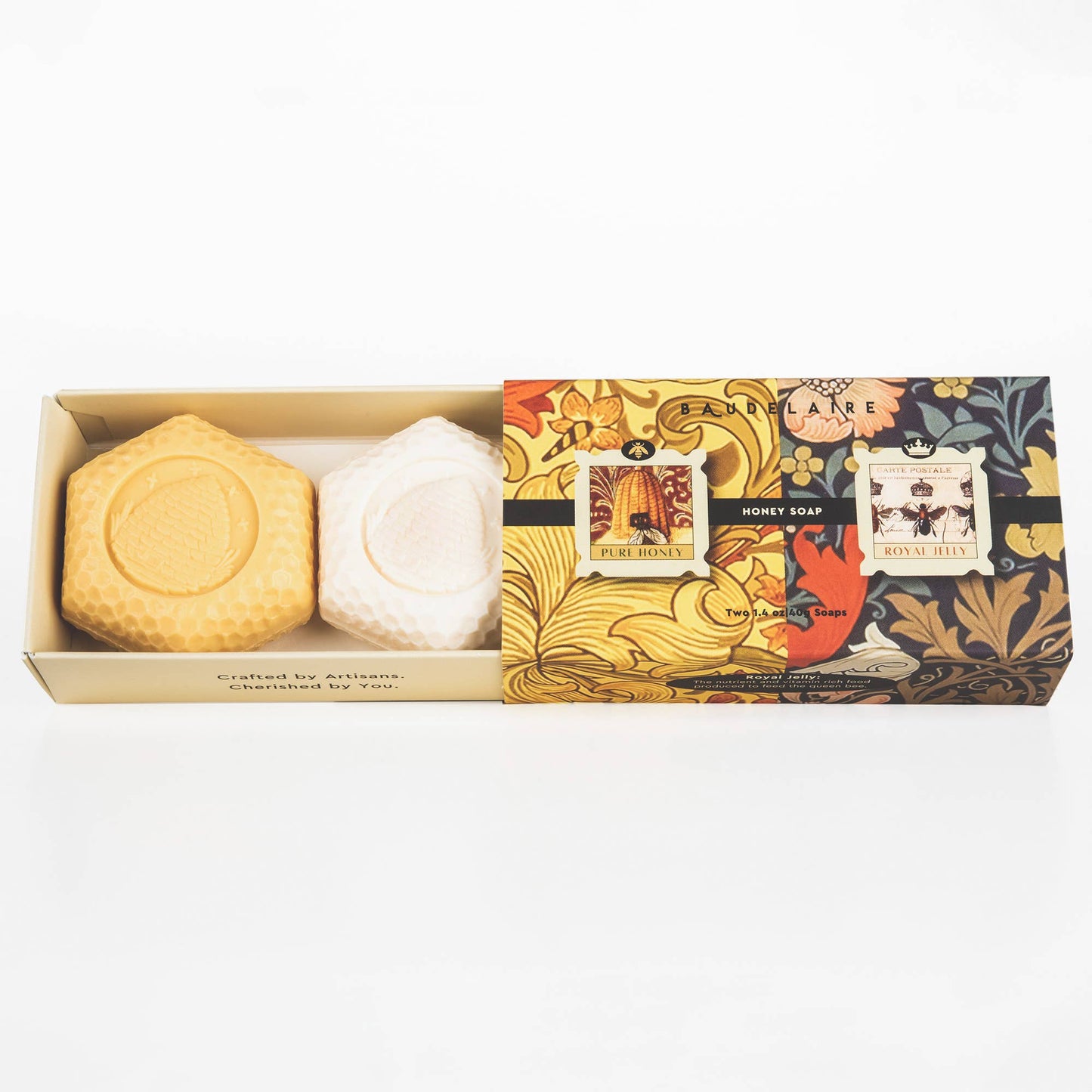Baudelaire - Pure Honey/Royal Jelly Honey Soap 1.4oz - Matchbox Duo