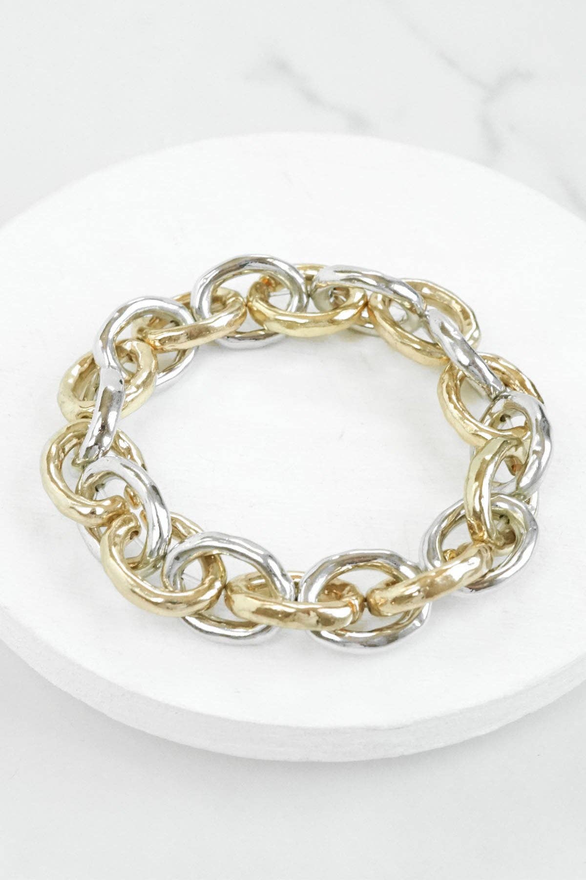 PennyLine inc - Chunky Chain Bracelet in Silver and Gold tone