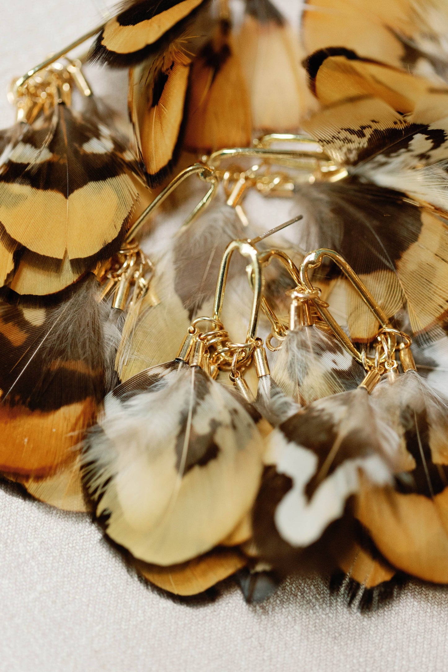 St Armands Designs of Sarasota - Quail Feather Statement Tassel Earrings