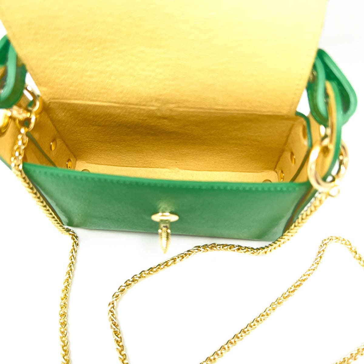 German Fuentes Handbags - GF1085 GENUINE ITALIAN LEATHER BUTTERFLY MINI BAG: GOLD