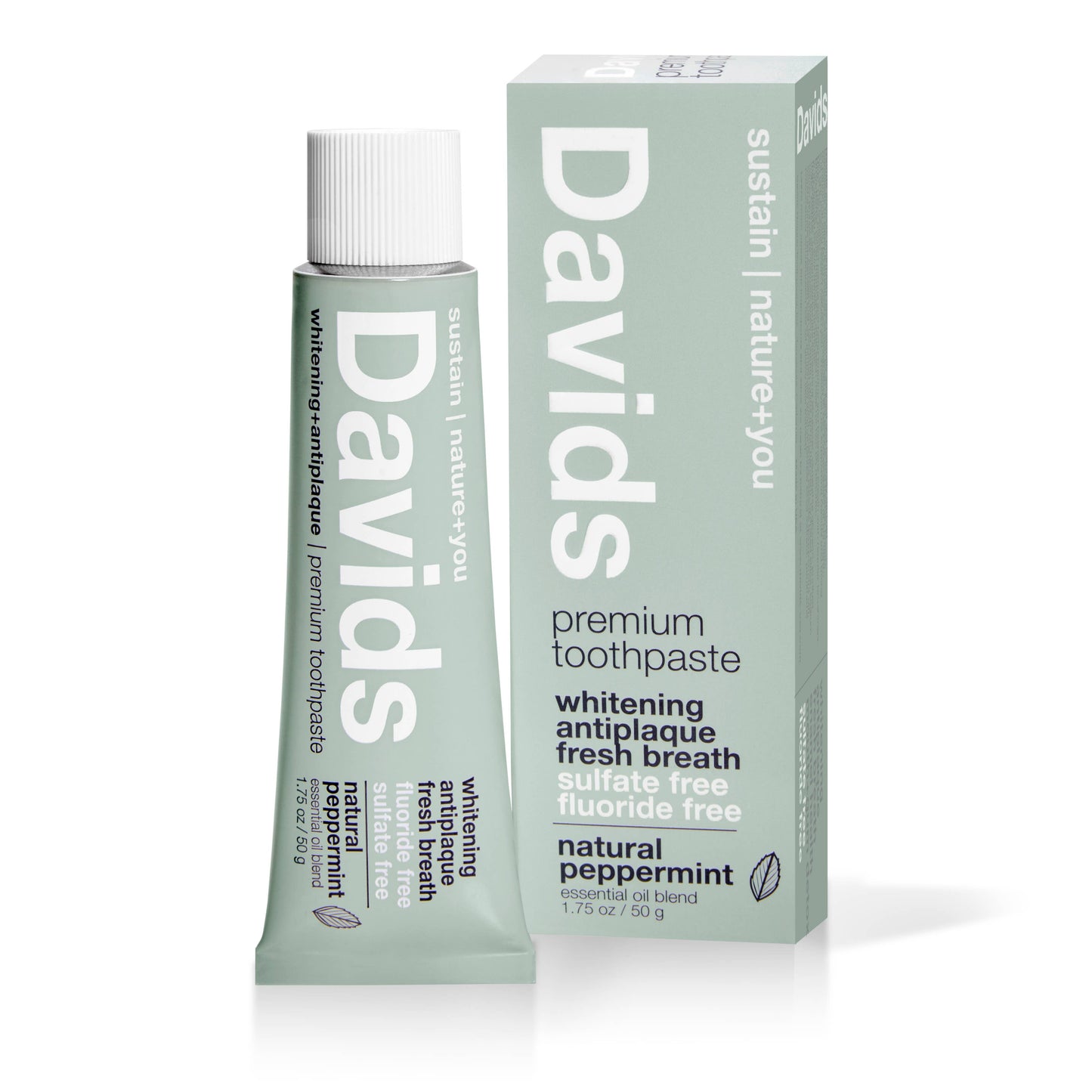 Davids Natural Toothpaste - Davids travel size premium toothpaste / peppermint