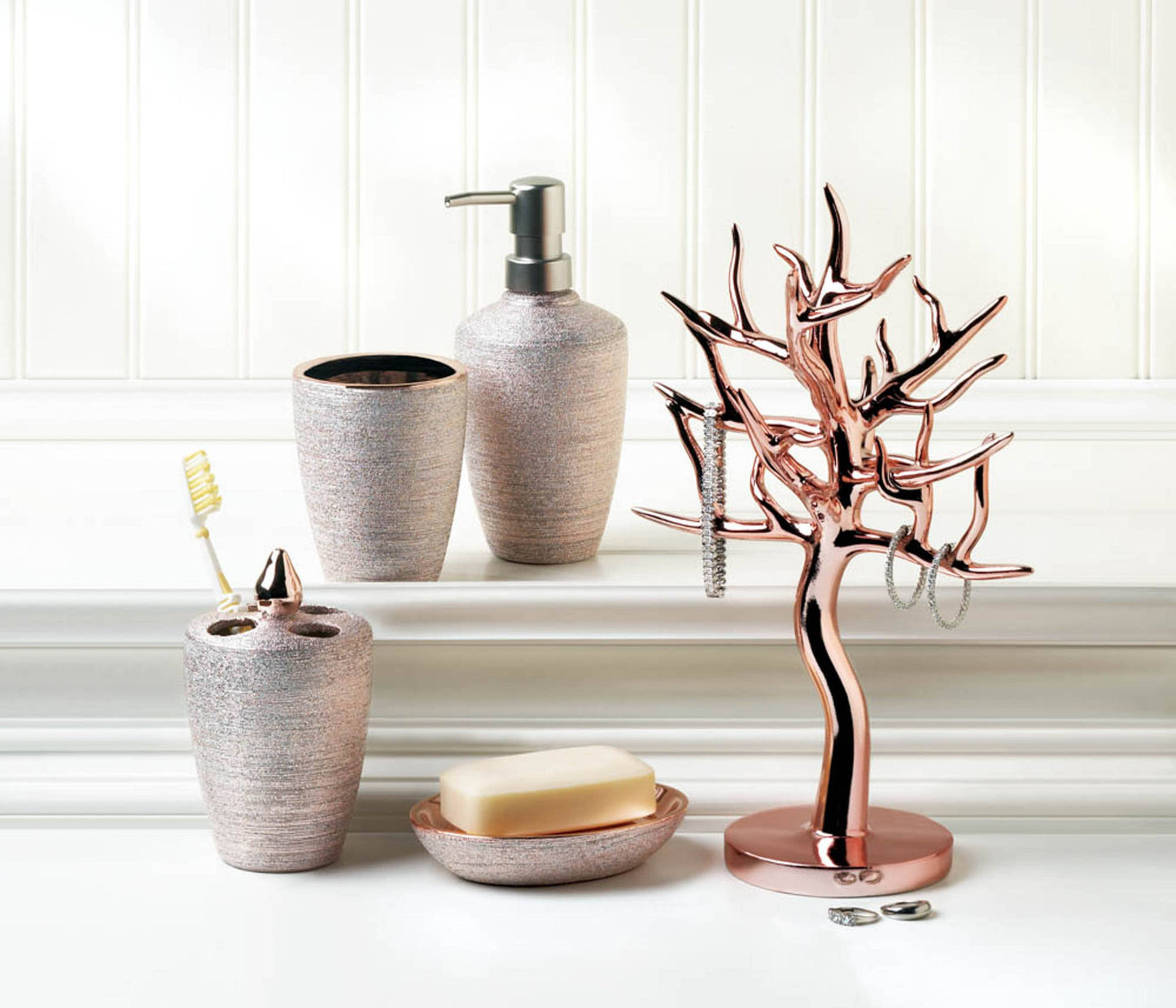 Zingz Home - Rose Golden Shimmer Bath Accessories