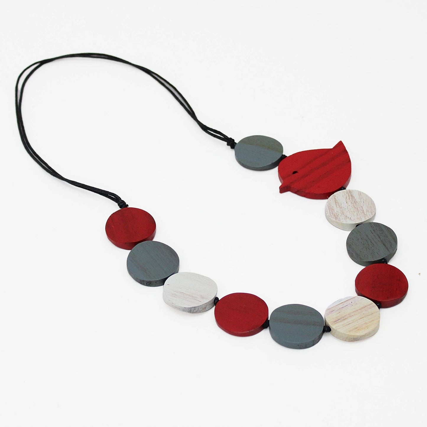 Sylca Designs - Red Beaded Robin Necklace